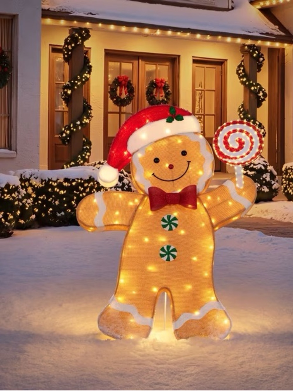 4.5' Pre-Lit Twinkling Gingerbread Man